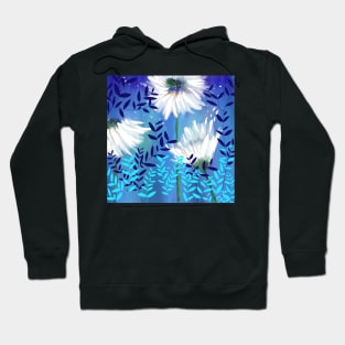 Blue Tranquility Flower Meadow Hoodie